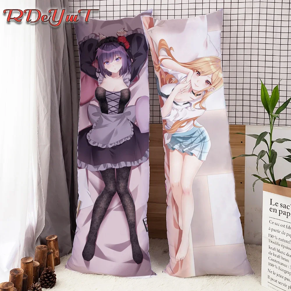 Anime Dakimakura Marin Kitagawa Pillow Case Hugging Body Pillow Cover Two-Sides DIY Custom Made Printed Pillowcase 6 Sizes