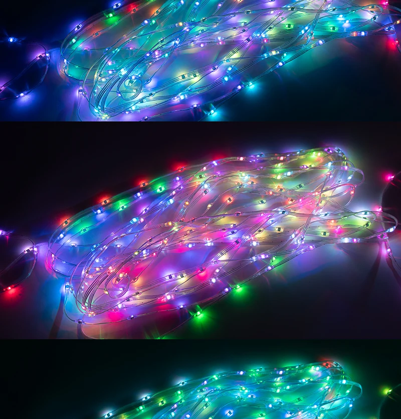 5V 12V WS2811 WS2812 3PIN Clear Lense LED String Lights Dream Color RGBIC Addressable Individually Fairy Seed Pixels Light