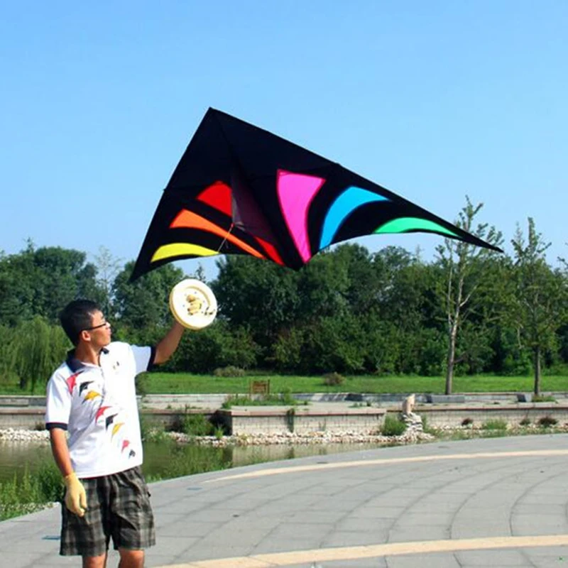 free shipping rainbow delta kites for adults reel windsocks kite flying children kite string weifang kite factory sports kite