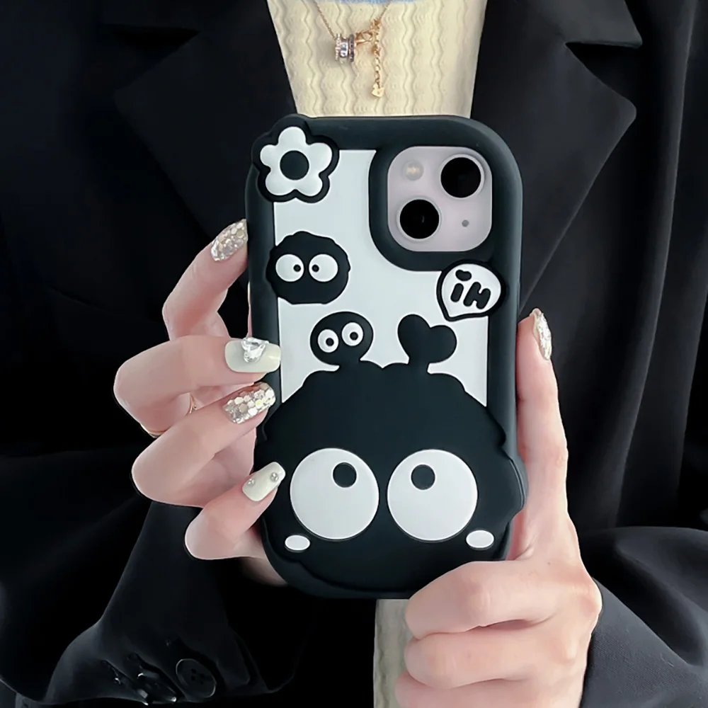 Für iPhone 11 12 13 14 15 16 Pro Max Cartoon Kohle Kugelkopf Hülle Weiche Silikonhülle – Detail 8