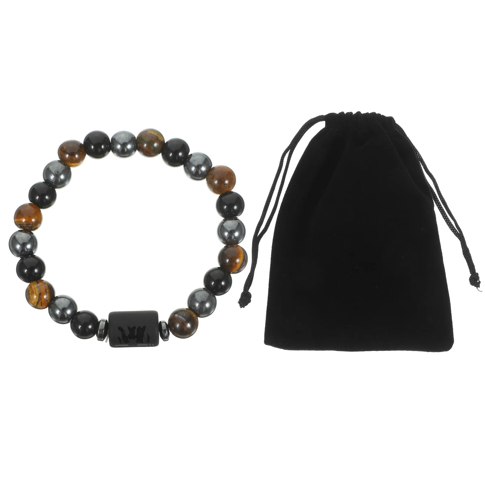 

Zodiac Stone Beaded Bracelet Natural Obsidian Wristband For Daily Wear Unisex Jewelry Gift Stone Bracelets For Women Men