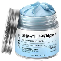 Peptídeos de cobre GHK-Cu Tallow de ternera para la piel: Bálsamo azul Manuka Honey Hidratante facial y corporal para pieles maduras, secas y sensibles