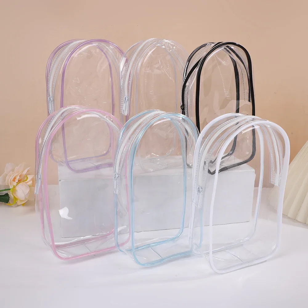 Candy Color Clear PVC Doll Bag Mini Crossbody Backpack, Dustproof Plush Figure Storage Pouch for Blind Box Dolls
