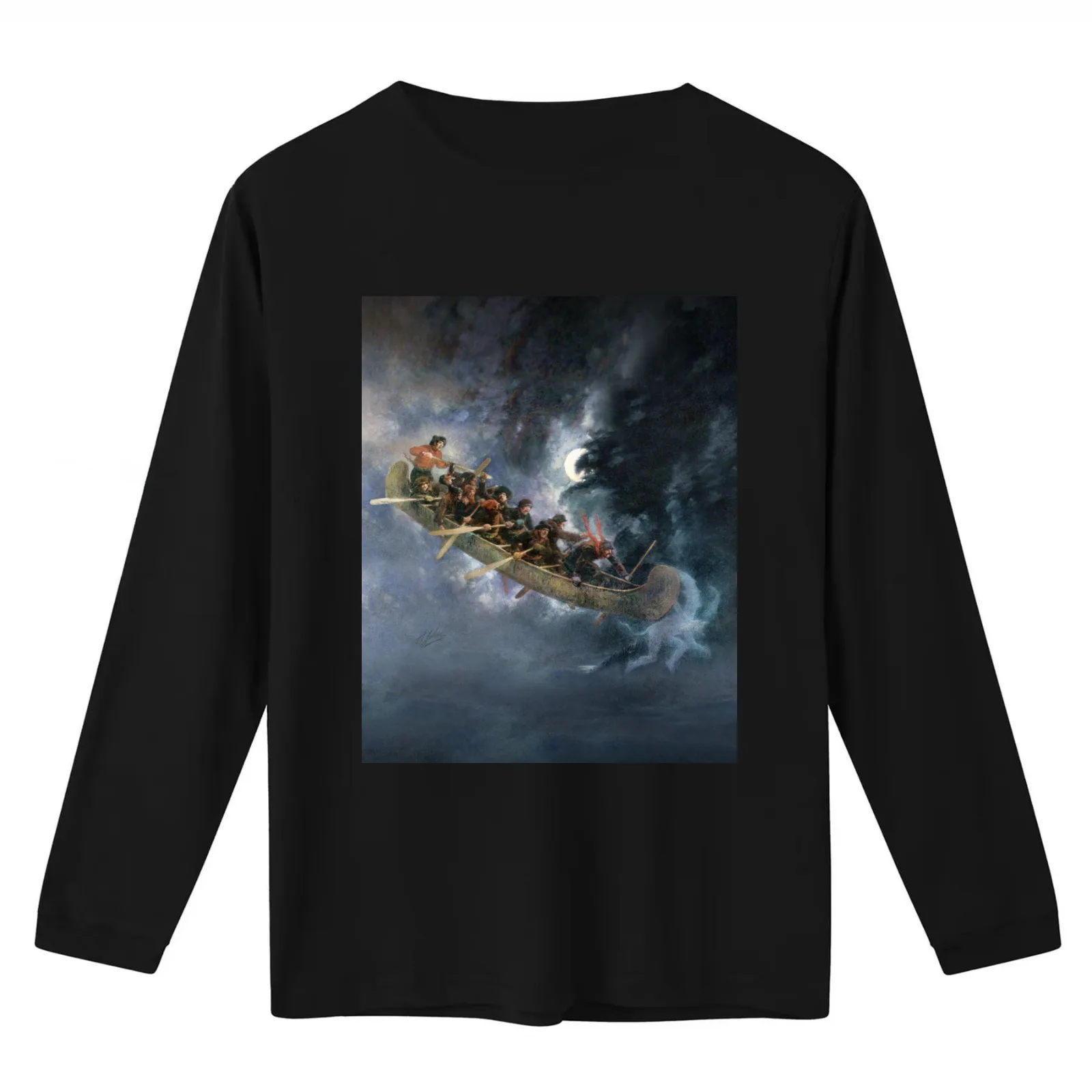La Chasse-galerie The Bewitched Canoe The Flying Canoe French-Canadian Quebec legend painting by Henri Julien HD HIGH QU T-Shirt