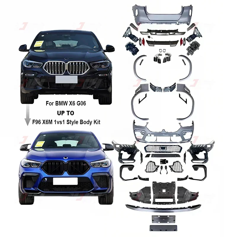 Factory Price Bumper Guard Fender Grille Body Kit For Bmw X6 SUV G06 F96 Upgrade to X6m F96 1vs1 Style Car Body Accessories