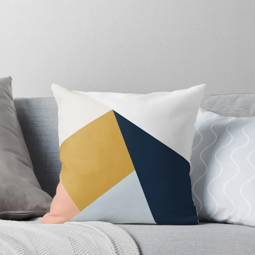 

Mid Century Modern Vintage Inspired Colorfield Geometric Abstract Poster Throw Pillow Room decorating items pillow