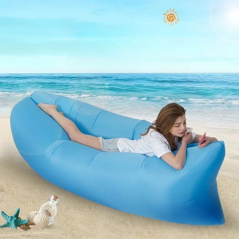 Inflatable Sofa Beach Air Sofa Folding Camping Inflatable Sofa Bed Sleeping Bag Single