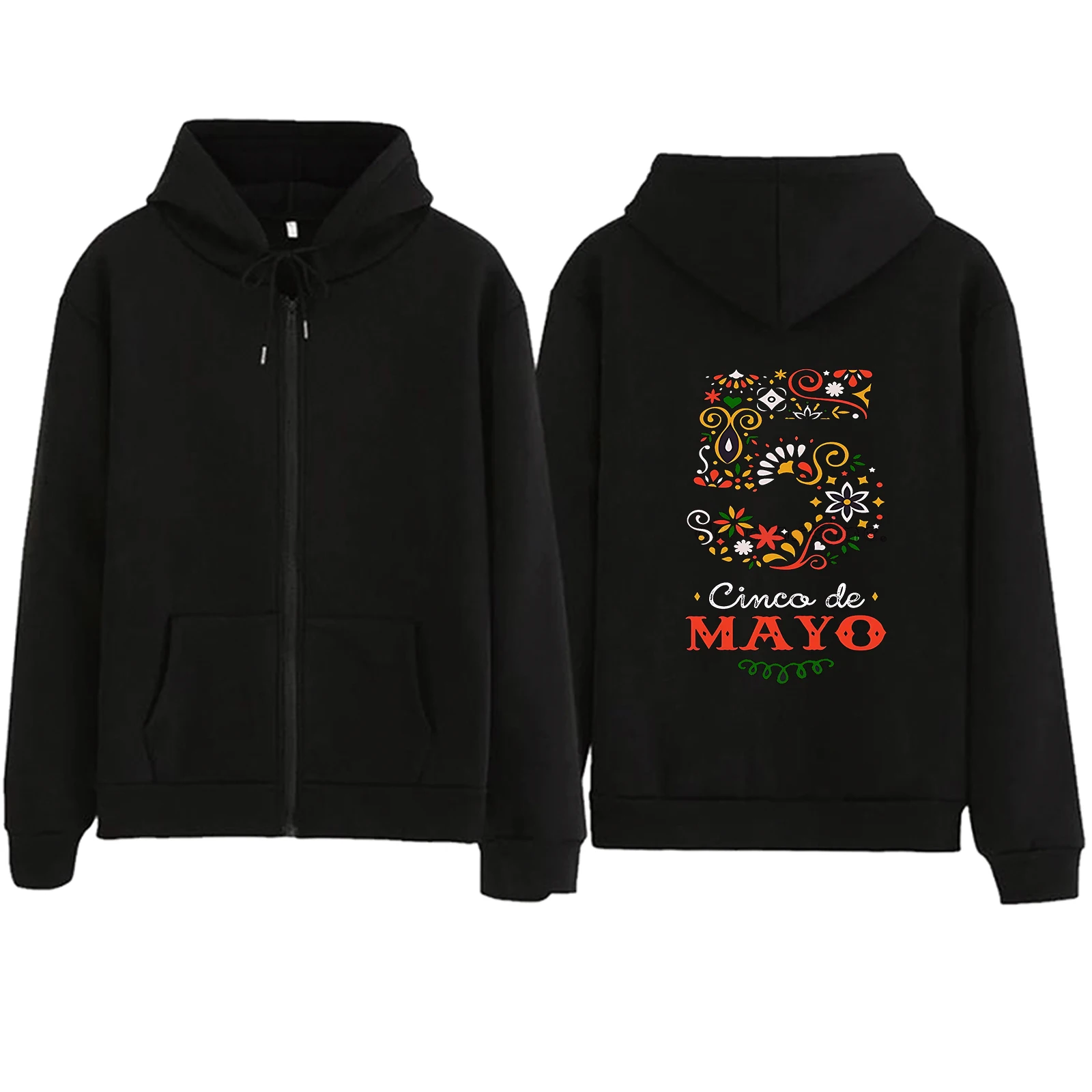 Cinco de Mayo เสื้อมีฮู้ดมีซิป5.5ฮาราจูกุเสื้อสวมหัวเสื้อสเวตเชิ้ตสตรีทแวร์