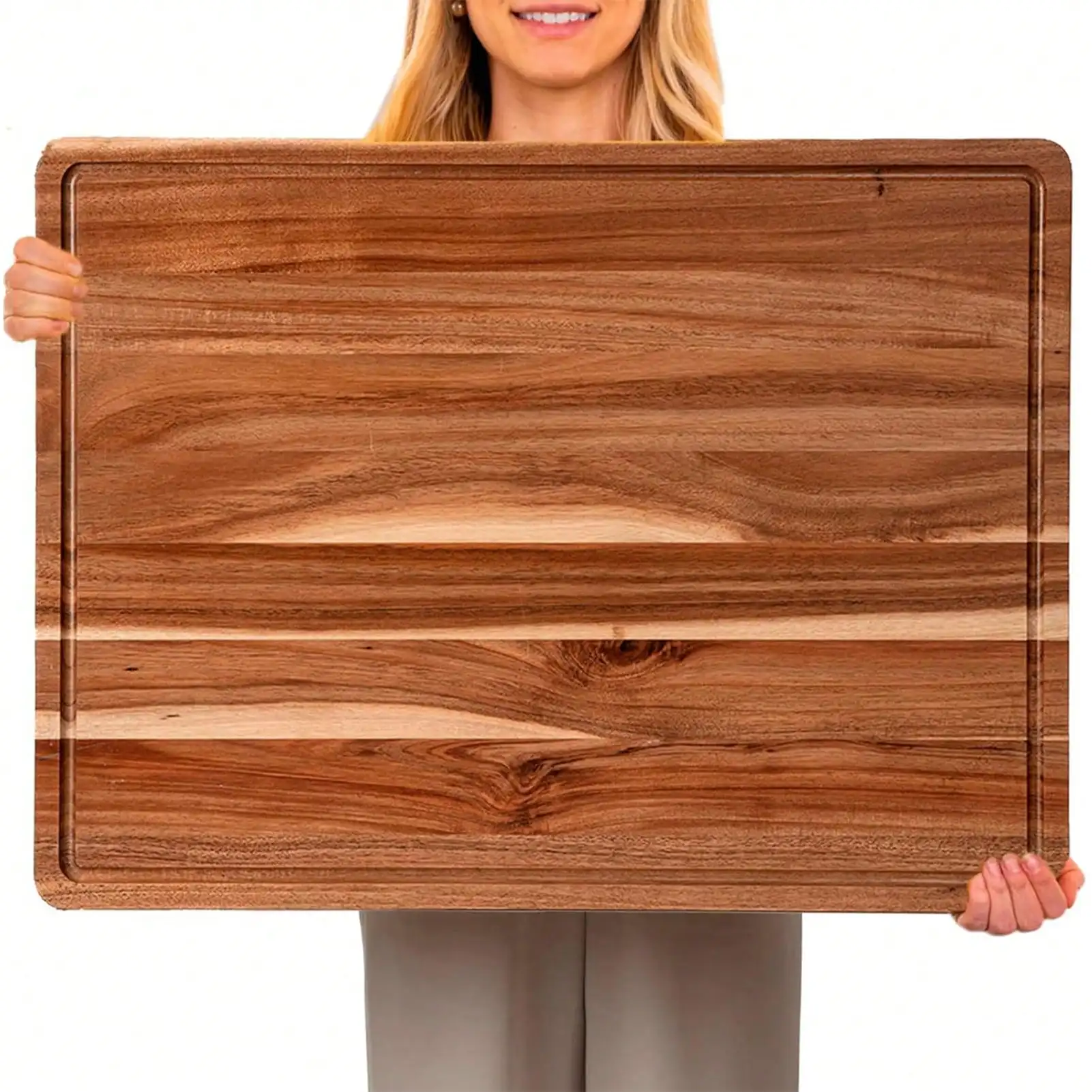 

Large Acacia Wood Cutting Boards,Cutting Board With Juice Groove, Reversible Butcher Block Cutting Board,Multi-Sizes For Choices
