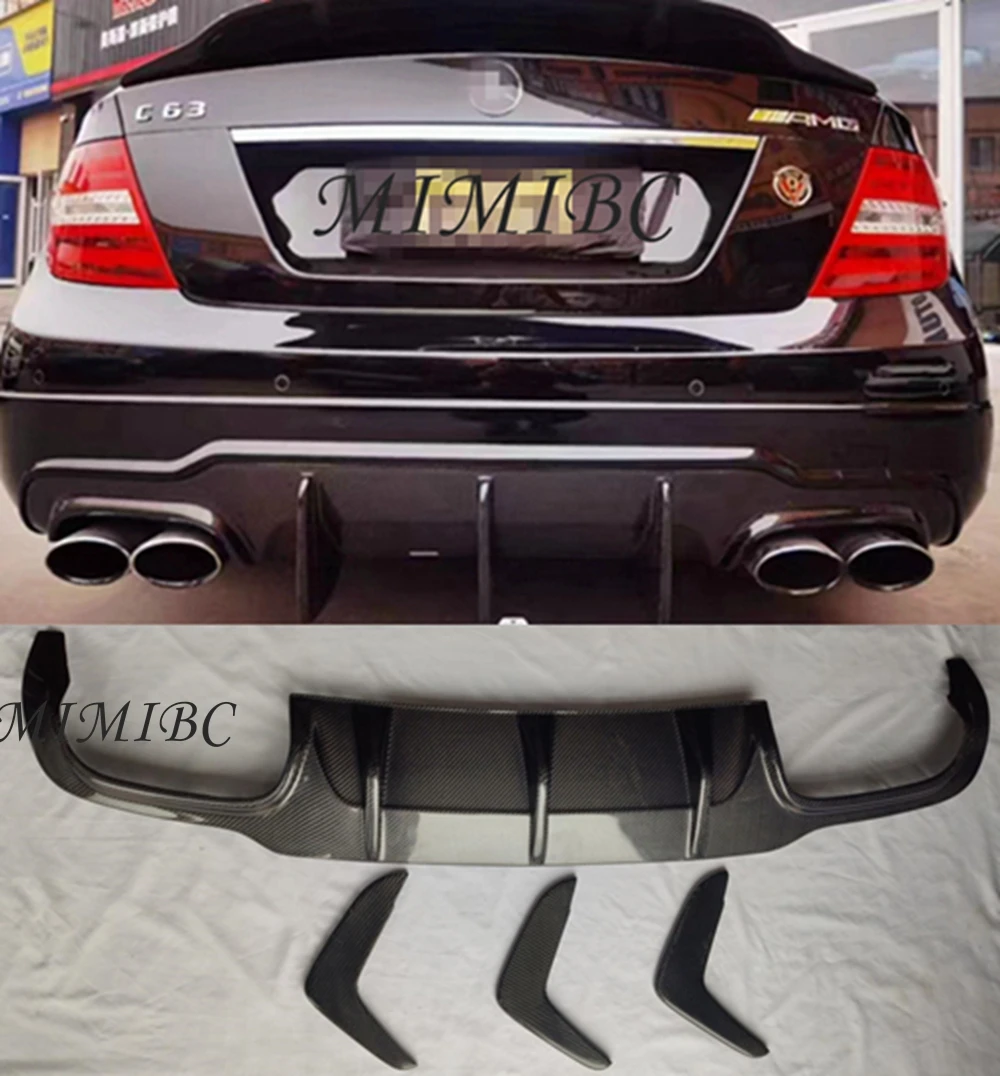 

FOR Mercedes-Benz C-Class W204 C63 AMG 4-Door 2007-2011 2014 Facelift Styling Carbon Fiber Car Rear Bumper Lip Diffuser