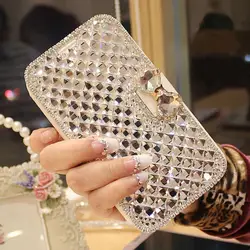 Luxury Diamond Leather Case For iPhone 17 Air 16 15 14 Plus 12 13 11 Pro Max XR X XS Flip Stand Glitter Protection Cover Funda