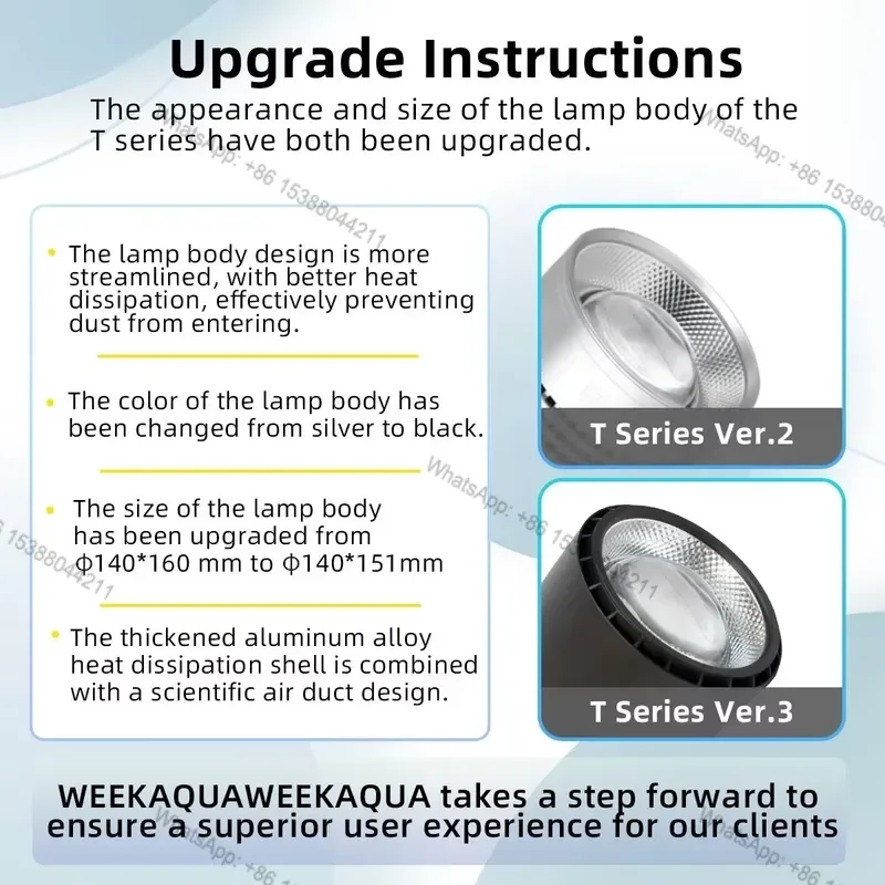 Hot Sale Week Aqua T140Pro Ver.3 90W Full Spectrum RGB+UVa Aquarium LED Light Upgrade Aluminum Alloy Cooling for Planted Tank