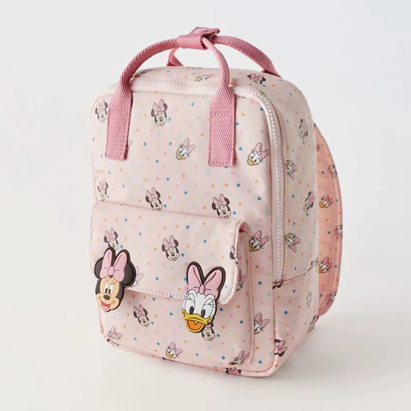 Disney new children\'s backpack Minnie Mouse print shoulder bag boys and girls cartoon schoolbag