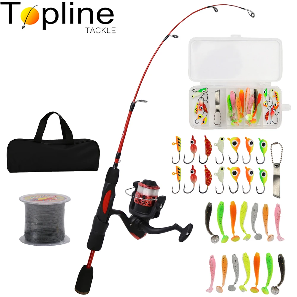 34Pcs Ice Fishing Rod Reel Combo Set 27