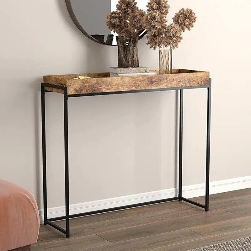 New Chinese style solid wood entrance table living room entrance cabinet art against the wall table end view terrace long and na