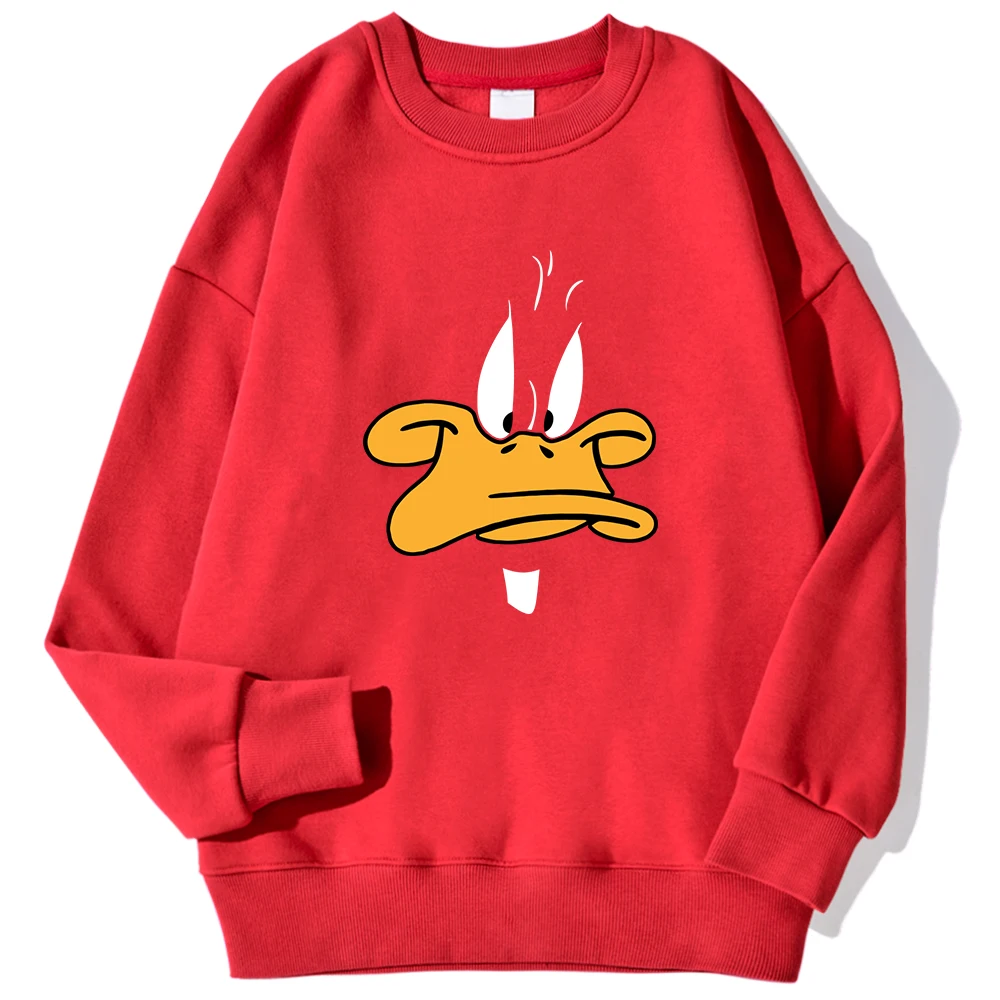 Cartoon Duck Personalized Print Printing Woman Hoodies Hip Hop Autumn Warm Hoodie Casual Fashion Hoody Harajuku Oversized