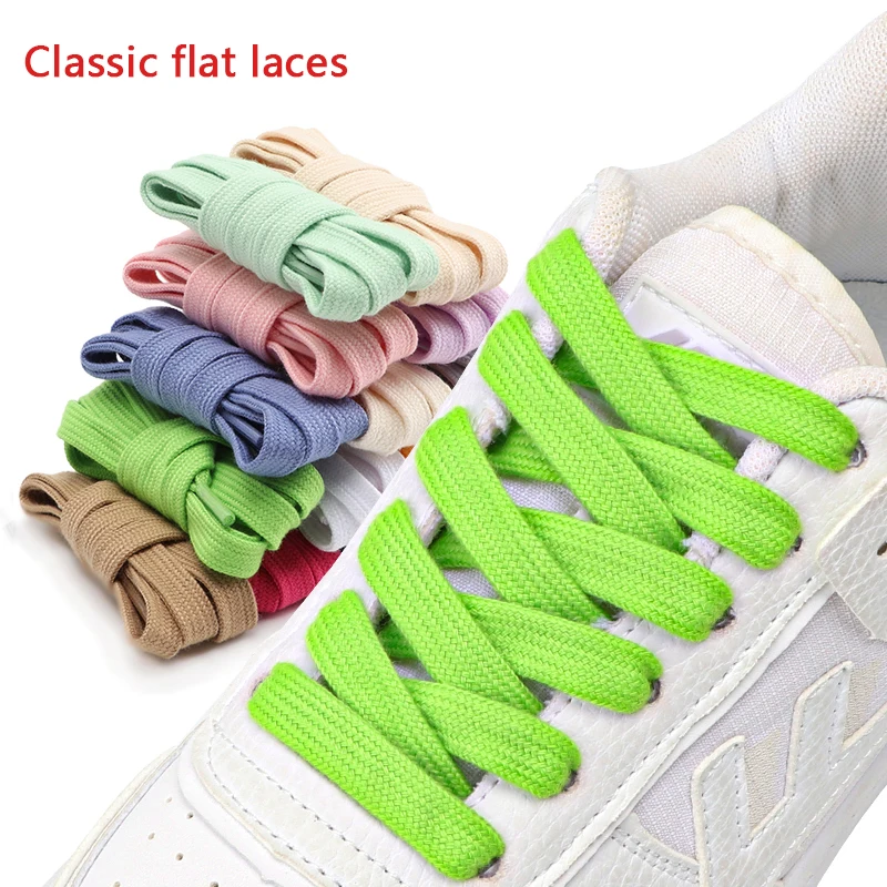 Flat Shoelaces for Sneakers Classic Canvas Sports Shoe Laces Casual Unisex Shoelace Solid Double Cotton Shoestrings for AF1