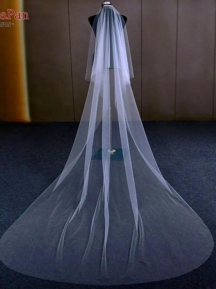 YouLasaupoudrer-Voile de mariage minimaliste à deux niveaux avec fard à joues, voile de mariée long avec peigne, couvre-visage en tulle doux, V131