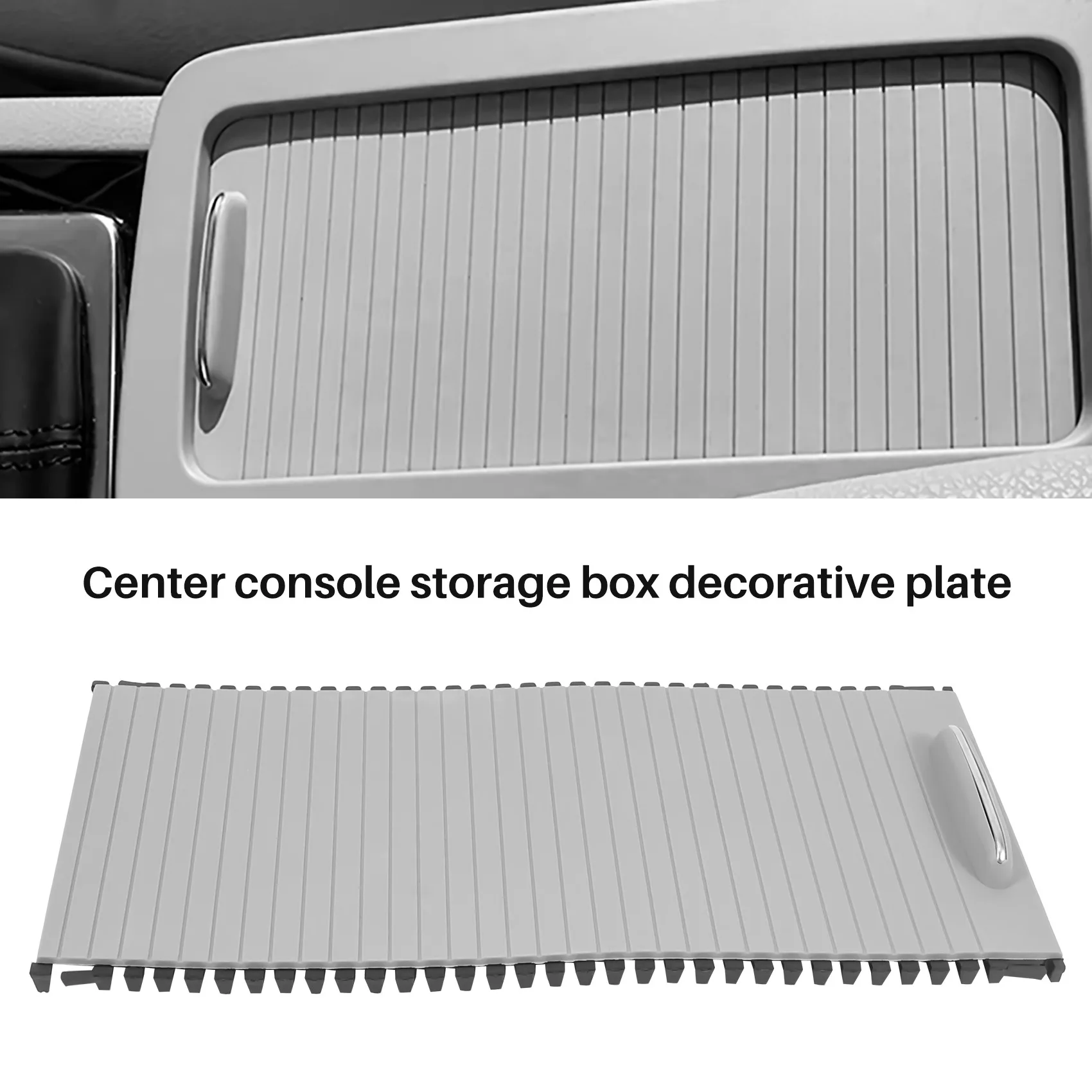 Car Inner Indoor Centre Console Roller Blind Cover for -Mercedes C/E-Calss W204 S204 W212 S212 A20468076079051 Grey