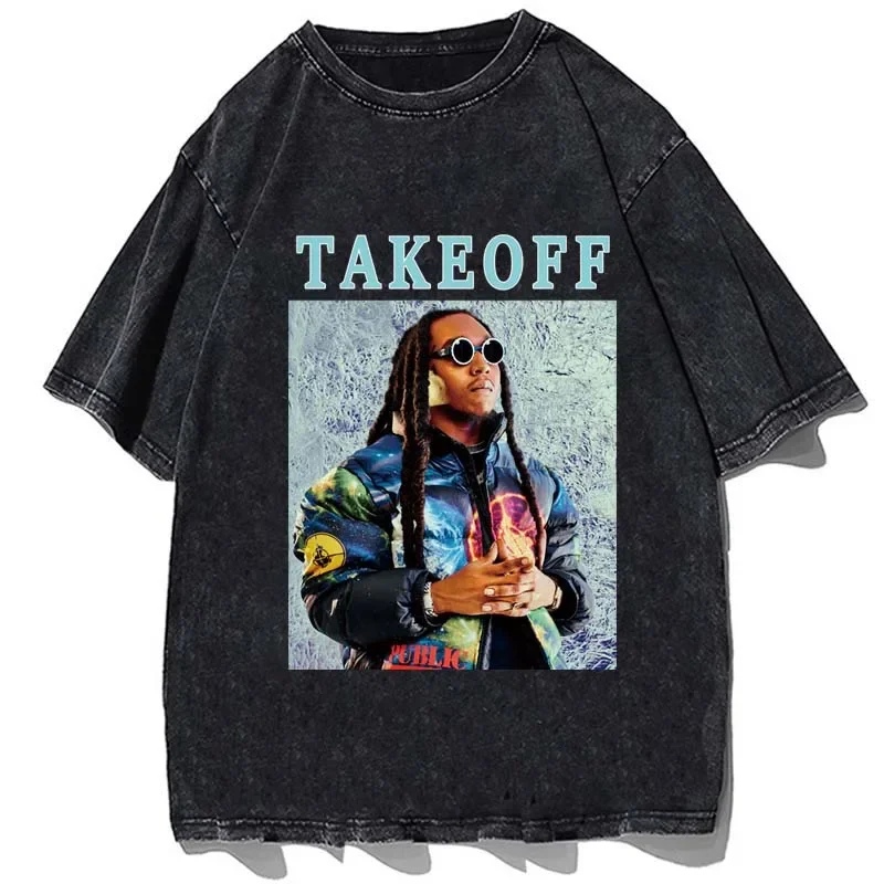 The Last Rocket Merch Takeoff Rapper T-Shirt Vintage 90s Tees Men Casual Oversized Short Sleeves Tshirt High Street Men Clothes