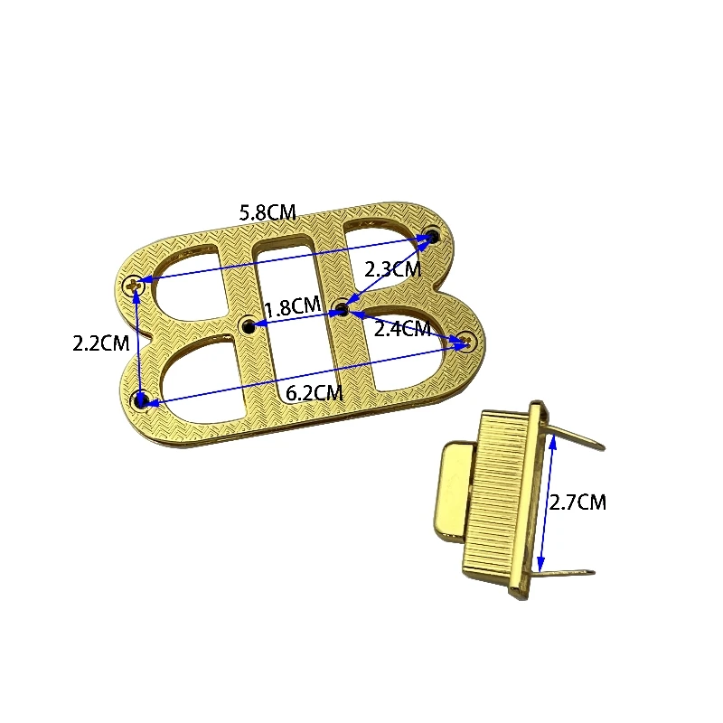 B-Shaped Turn Twist Locks for Lady\'s Handbags Lock DIY Repair Bag Parts Hardware Accessories Die-casting Zinc Alloy
