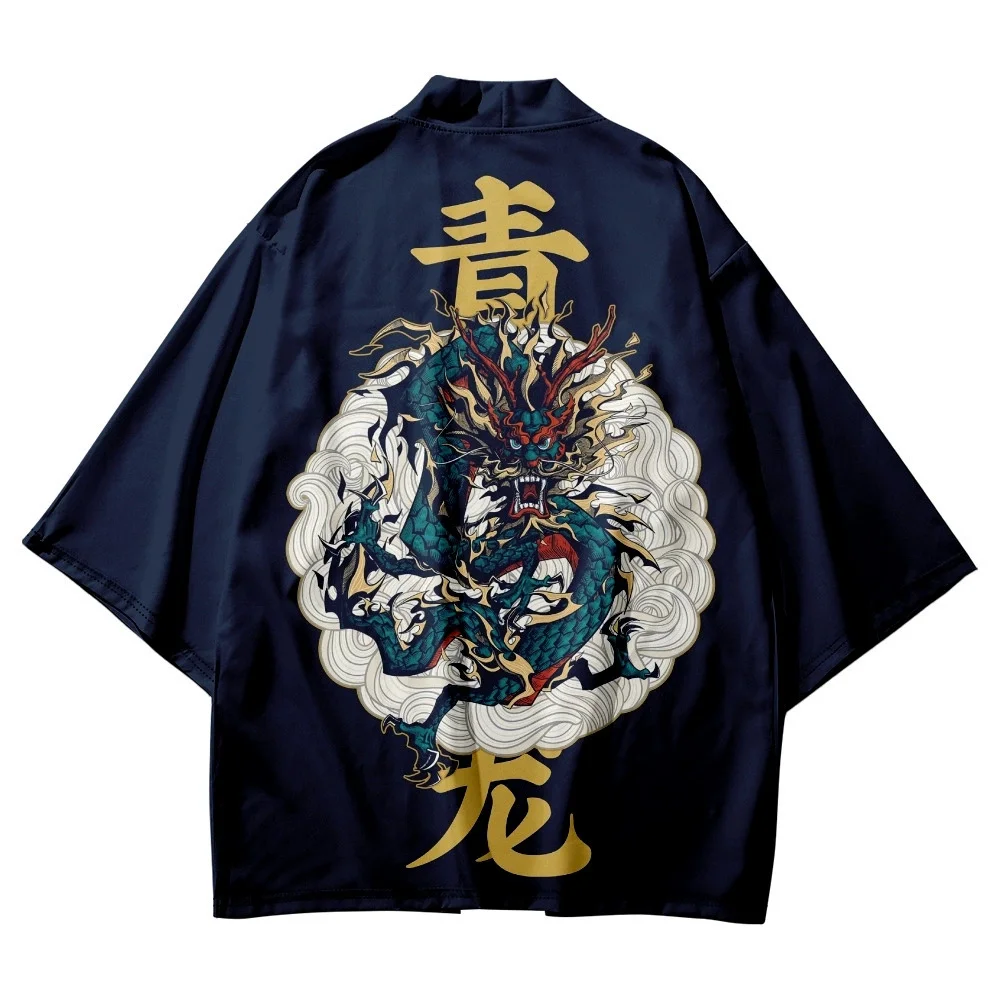 

Samurai Crane Japanese Style Kimono Haori Men Women Cardigan Chinese Dragon Traditional Japanese Clothing Asian Clothes