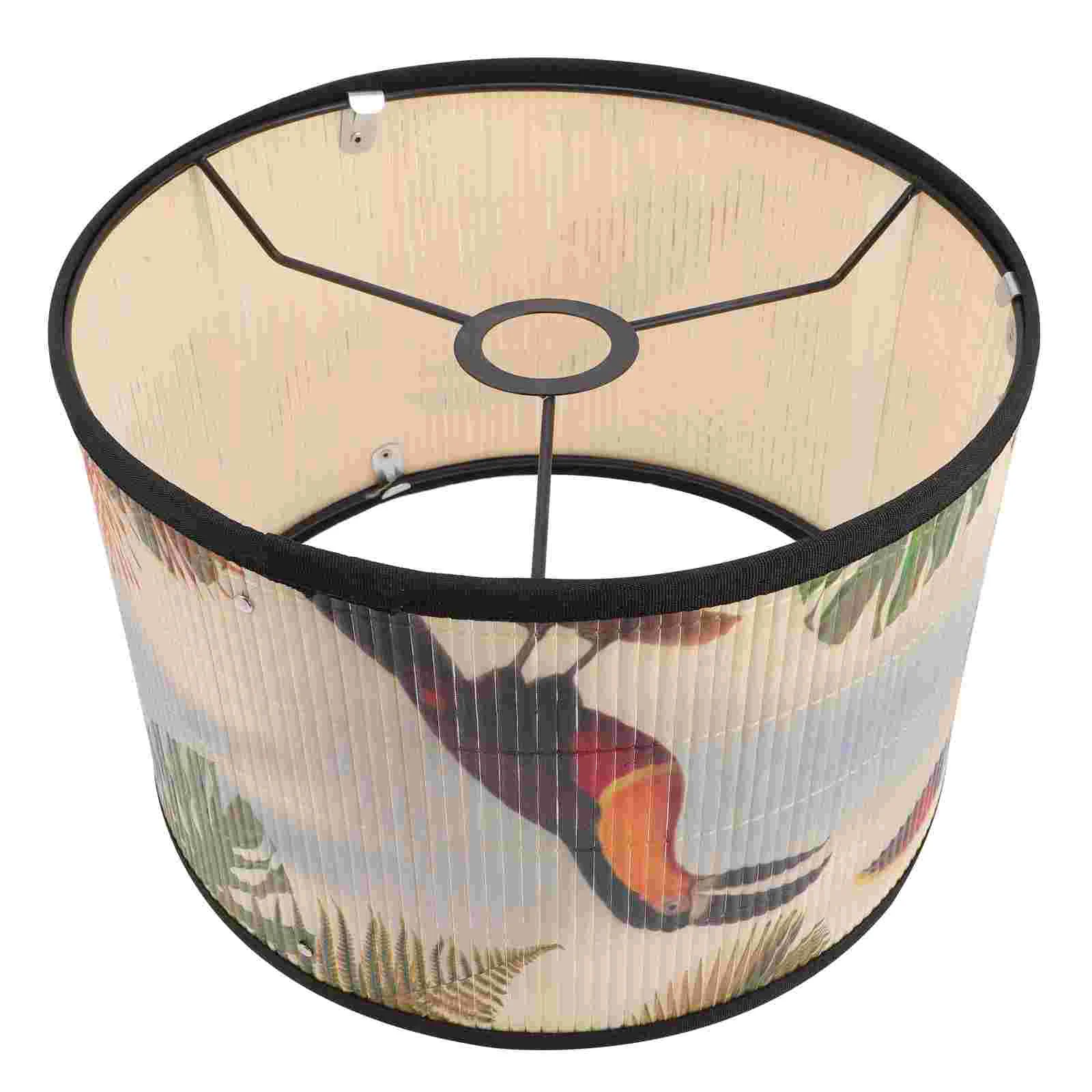 

Vintage Bamboo Lampshade Home Decoration Ceiling High Quality Wicker Protector Shades Wrought Iron