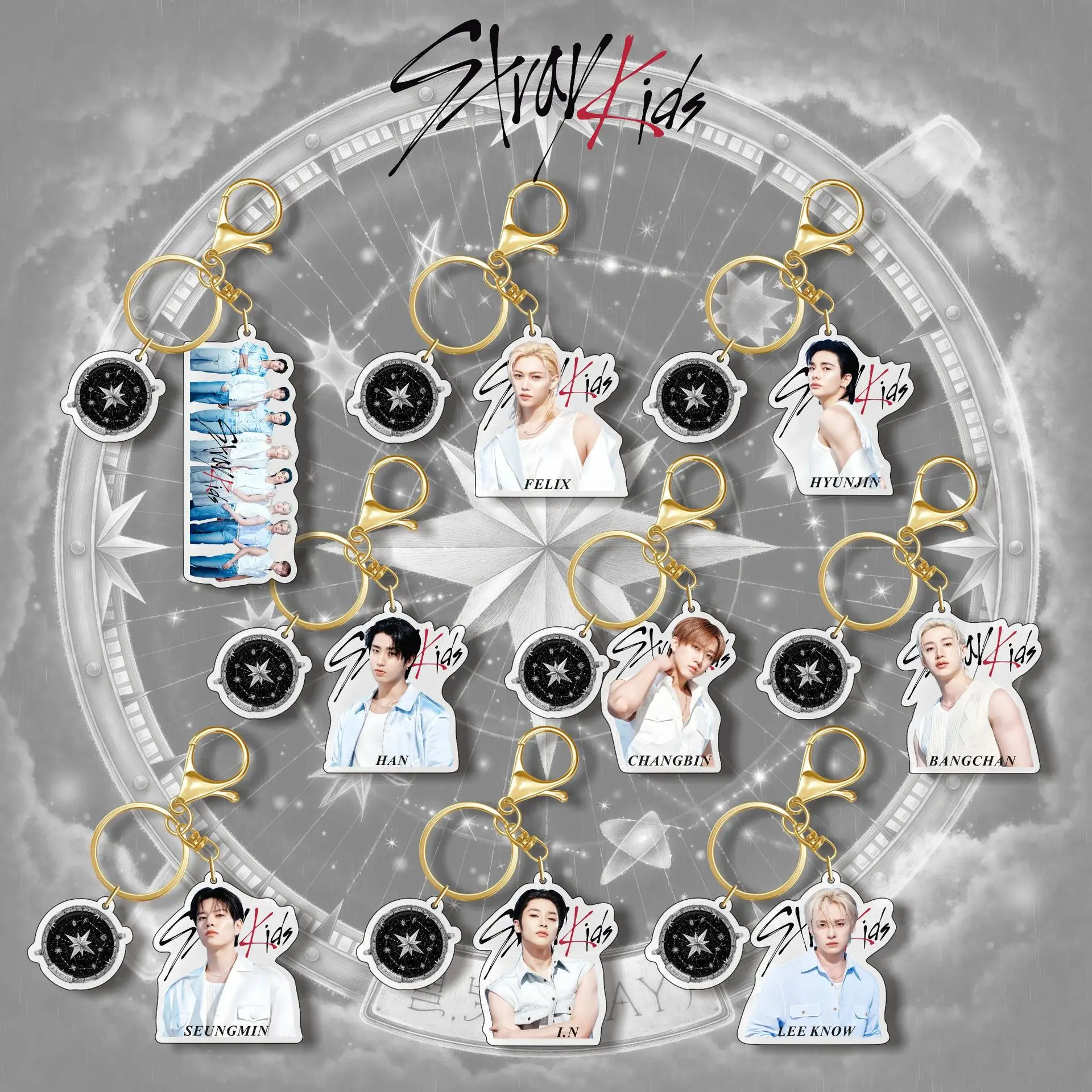 

Stray Kids 8th Anniversary Acrylic Keychain Kpop Humanoid Pendant Accessory For Kpop Fans Collection Individual Group Style