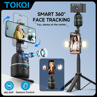 TOKQI-P03 Auto Face Tracking Gimbal AI Smart 360° Rotation Desktop Phone Holder for Smartphone & Action Camera Vlog Stabilizer