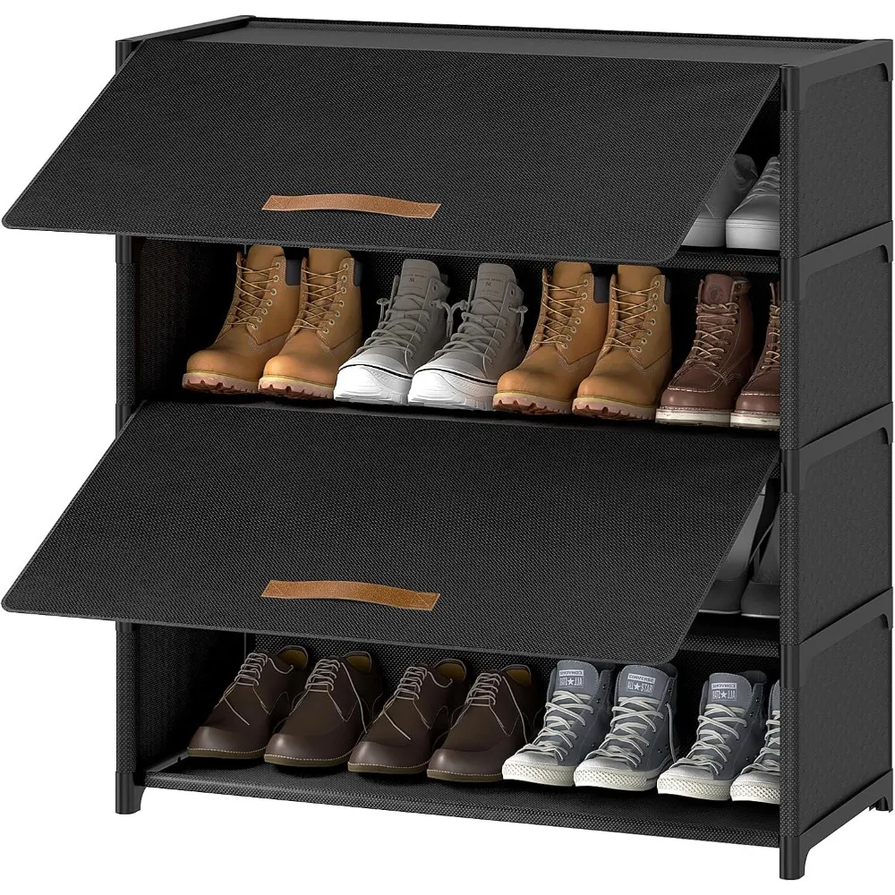 

Shoe Rack, 5 Tier Shoe Storage Cabinet with Door 20 Pair Plastic Shoe Shelves Organizer for Closet, Entryway, Hallway, Bedroom,