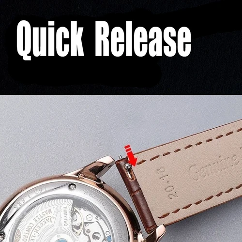 Imagen 2 del producto Liberación rápida * Piel de animal real * Correa de reloj de cuero 13 mm 12 mm 15 mm 17 mm 19 mm 21 m 23 mm 24 mm 14 mm 16 mm 18 mm 20 mm