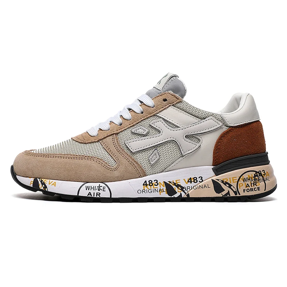 PREMIATA-zapatos Retro ligeros para hombre, calzado deportivo ligero de lujo, con malla de terciopelo transpirable, a la moda, versátil