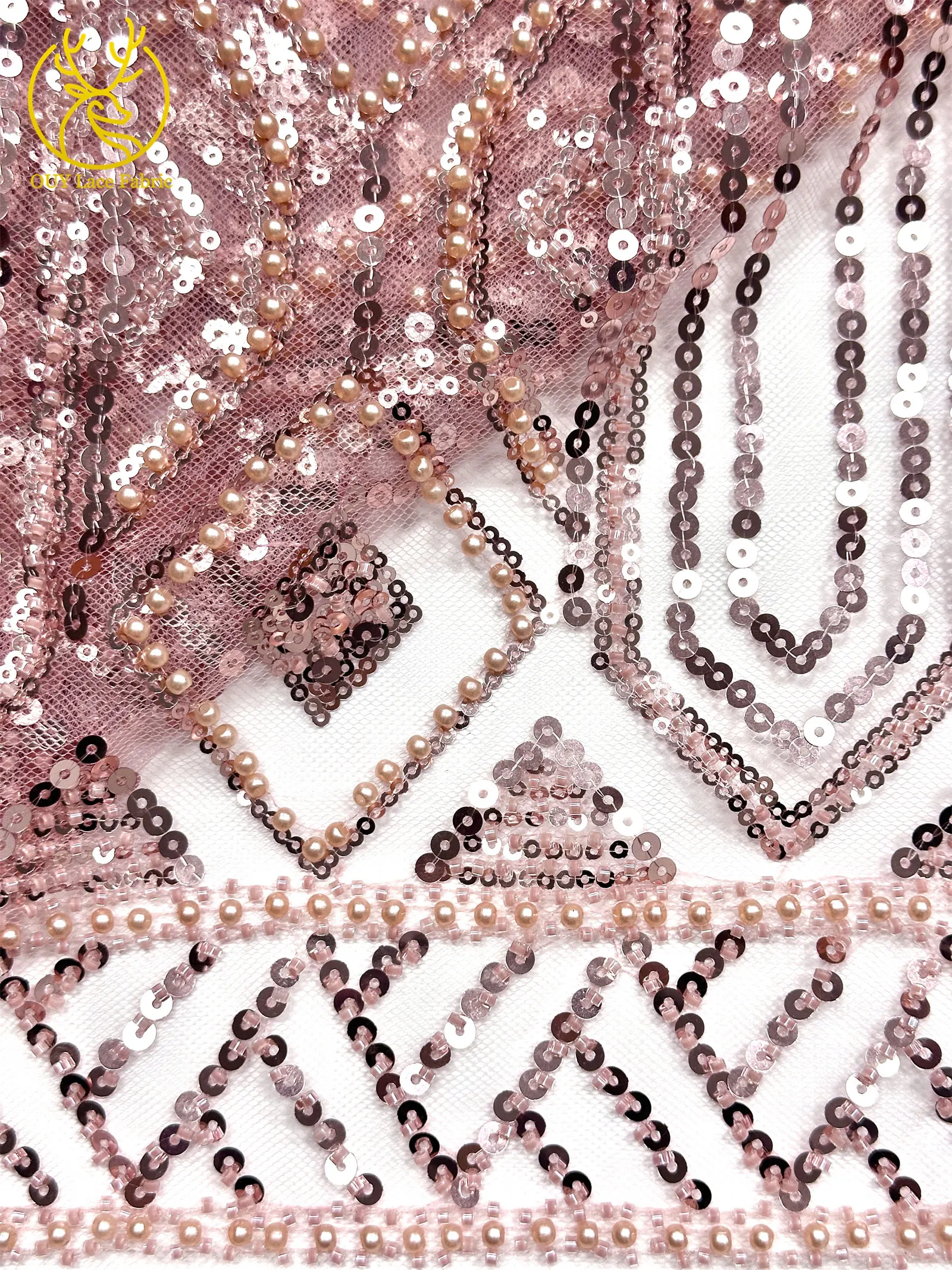 Gold Luxuriöser Afrikanischer Perlen-Spitzenstoff 2026 Hochwertiger Französischer Nigerianischer Mesh-Pailletten-Spitzenstoff für Party-Abendkleider Nähen – Detail 20