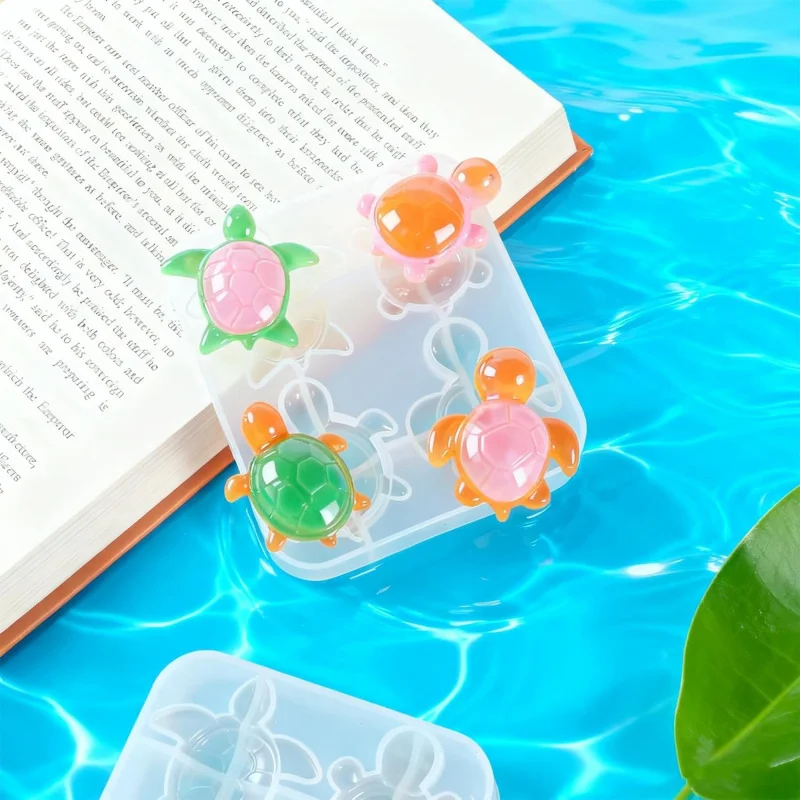 2Set of Mini Turtle Resin Molds，ApplicableDIYHandmade，Including4A design pattern，Epoxy resin casting mold，Used for dollhouse dec