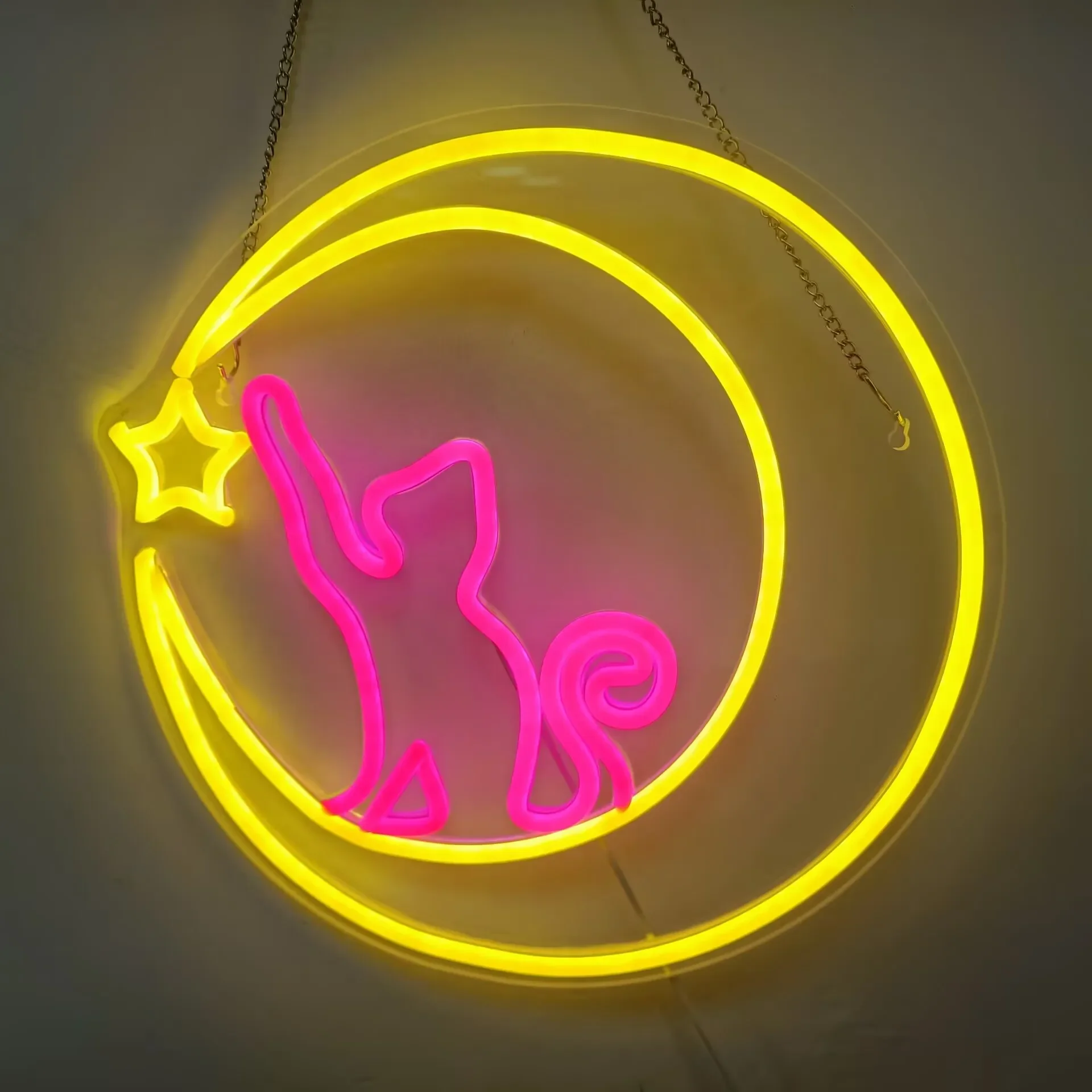 猫月ネオンサイン-usb調光式ledネオンライトサイン-ウォールアートデコレーション-ゲームルーム-寝室-リビングルーム-バー-パーティー-誕生日プレゼント