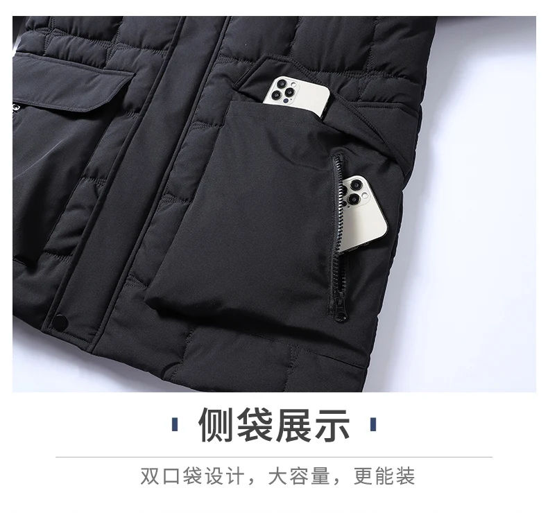 سترة شتوية غير رسمية للرجال سترات دافئة هدية دافئة للأب والزوج سترة مقاومة للرياح معطف شتوي بقلنسوة من الصوف على الموضة الجديدة