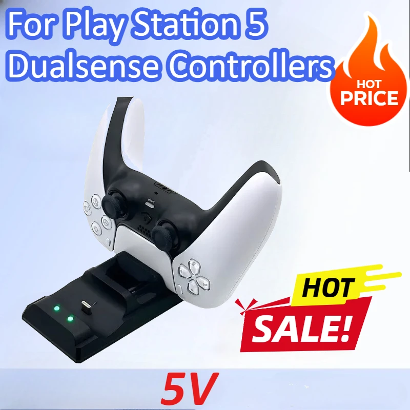 

5V Dual Controller Charger For PS5 Charging Dock Station For Play Station 5 Dualsense Controllers