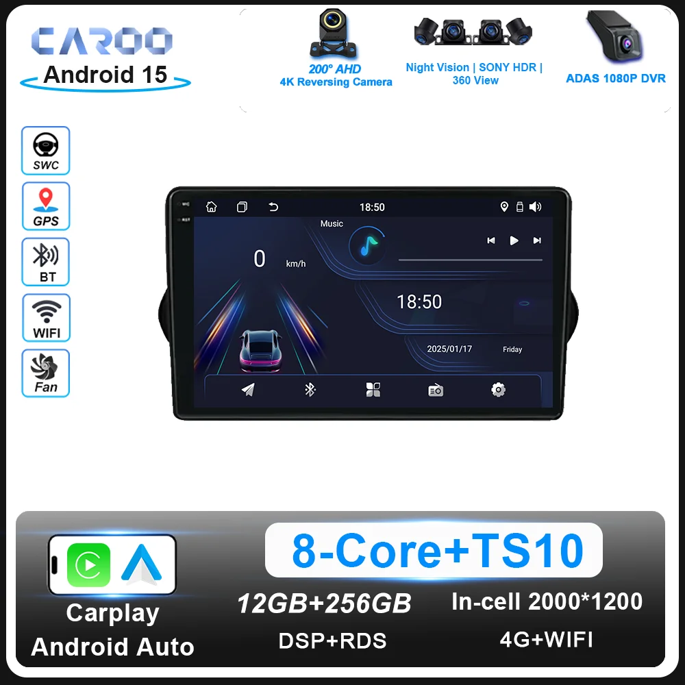 

Android 15 Car DVD Carplay For Fiat Tipo Egea 2015-2023 Auto Radio Stereo DSP GPS Navigation Multimidia Player 2din Android Auto