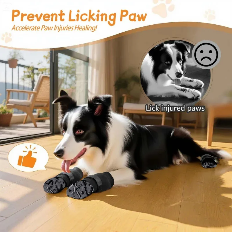 

Anti-Slip Pet Socks with Ankle Straps - Non-Skid Cotton Booties for Medium/Large Dogs, Indoor Floor Grip Socks (CE Certified)​