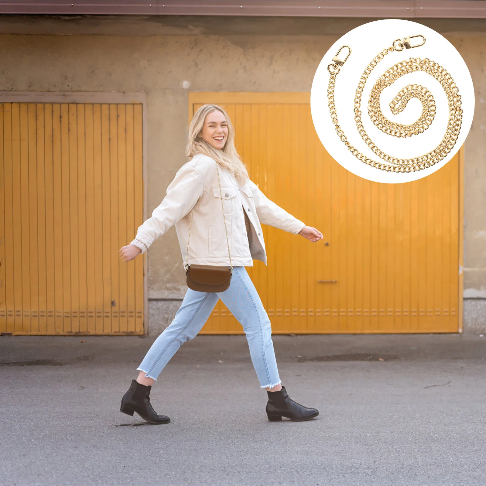 

Detachable Purse Chain Replacement Metal Crossbody Strap for Handbag DIY Bag Accessories Elegant Shoulder Bag Chain