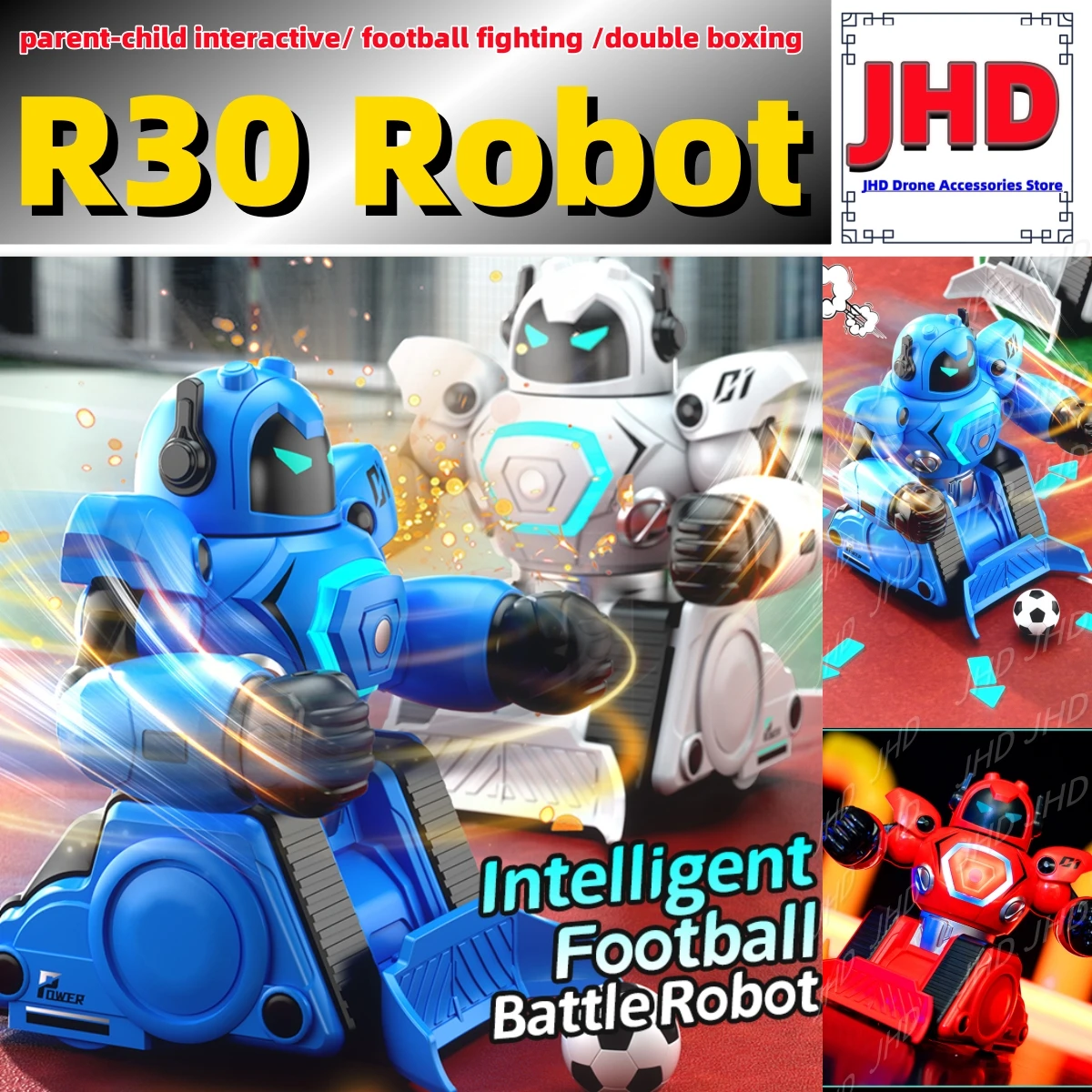 JHD 2024 New R30 Parent Child Interactive Fighting Robot Double Fighting JJRC R30 Remote Control BoyToy R30 Football Match