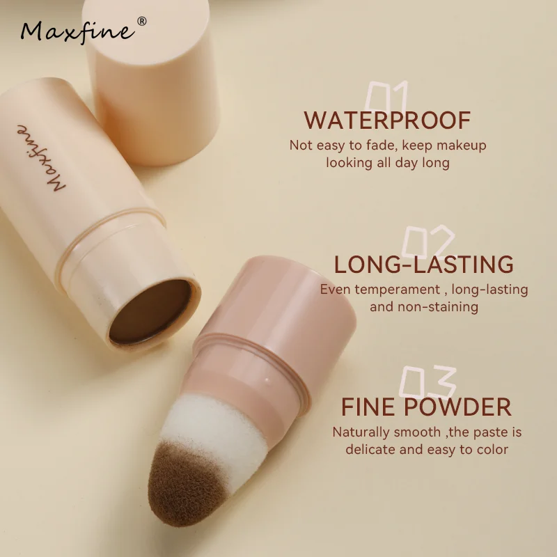 عصا ظلال العيون من ماكس فاين، كونسيلر وجذر الشعر، بودرة إصلاح، تحتوي على إسفنجة، غطاء على الفور، مناسبة للكتل باللون الرمادي المتناثر