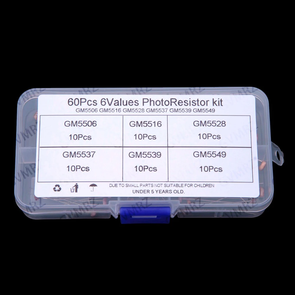 10Values 60PCS 5506 5516 5528  Light-sensitive resistive switch sensor mixed with photoresistor 5537 5539 5549