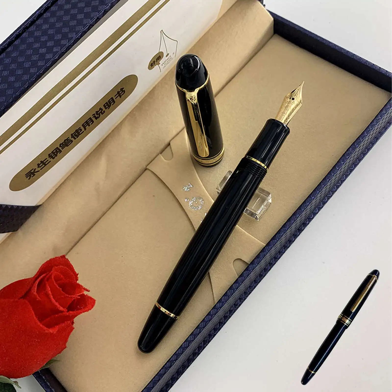 

Yong Sheng 628 Resin Fountain Pen high-end Ink Pen 14K Gold EF/F Exposed Nib with Converter Stationery Office Writing gifts pens