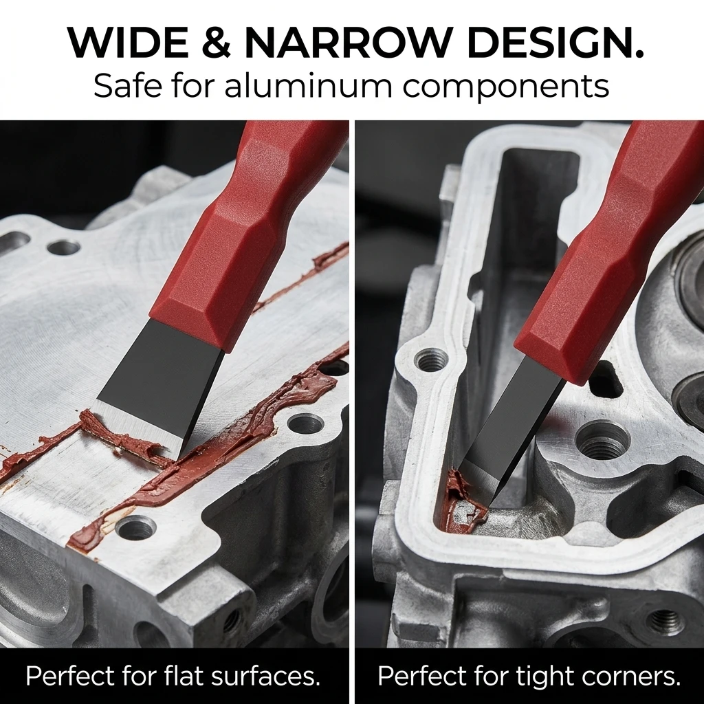 Gasket Scraper Tool Set 2Pcs Car Engine Cylinder Head Sealant Remover Alloy Scrapers for Fast Cleaning