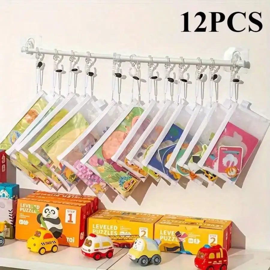 

12Pcs Waterproof Mesh Zipper Pouch Toy Storage Document Folder Stationery Storage Bag Cosmetic Bag School Office Storage Bag