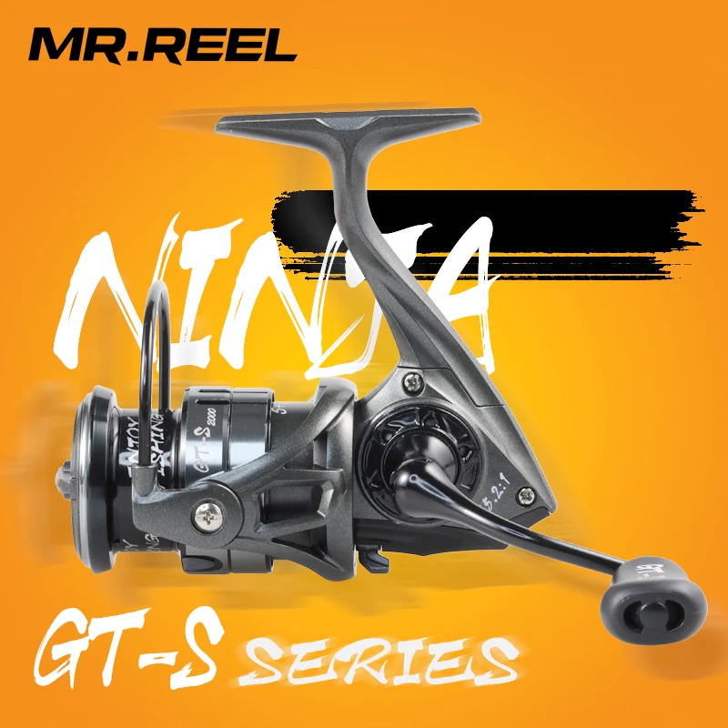 Mr.Reel Fishing Wheel Ninja Series Classy Dark Gray Gapless Lure Spinning Wheel 5+1Bb Aluminum Alloy Shallow Line Cup 1500/2000/2500 Type Tension 6kg