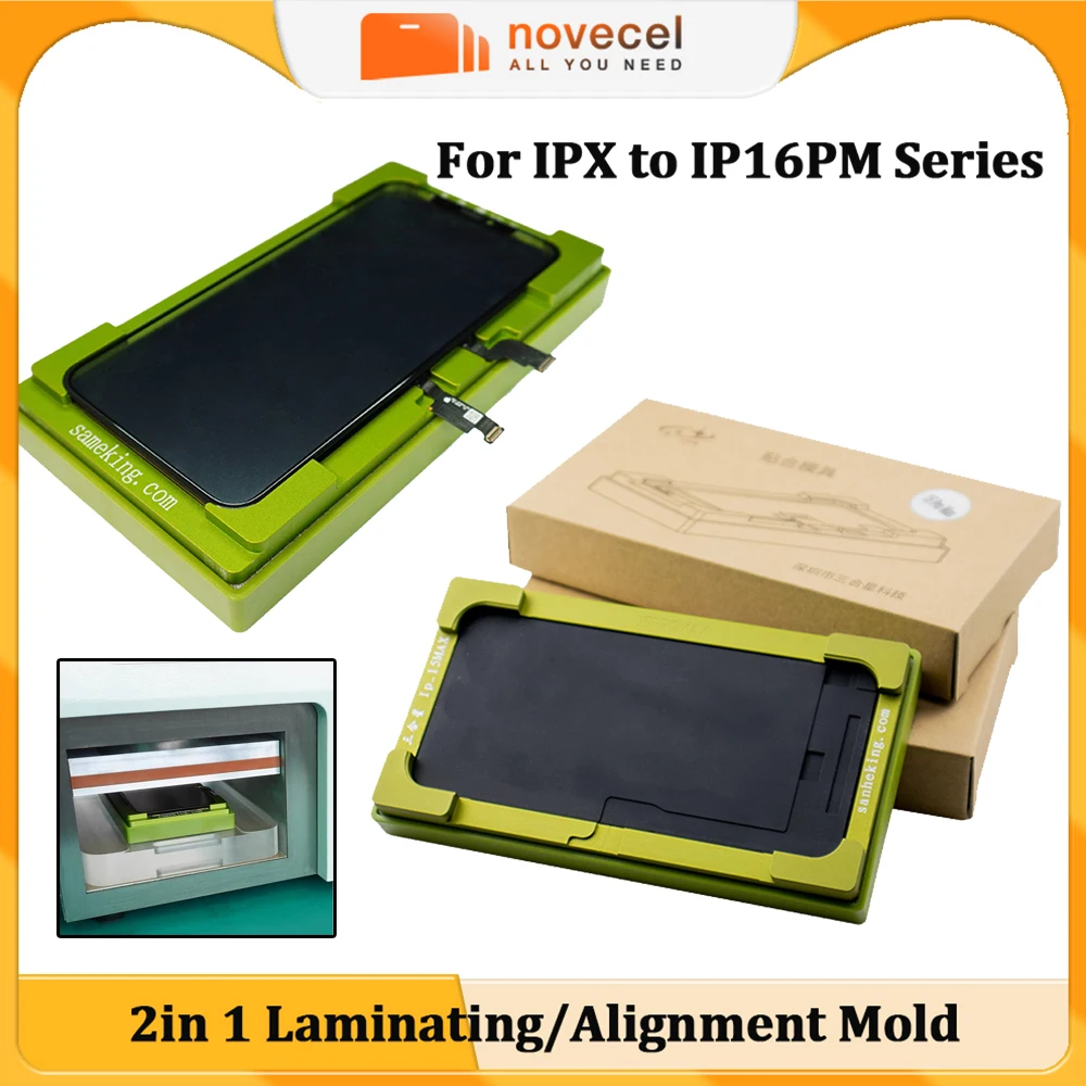 

Sanheking 16 Pro Max 2 in 1 LCD Glass Lamination Mold For iPhone X 12 13 14 15 ProMax LCD Screen Glass OCA Laminate Green Mold