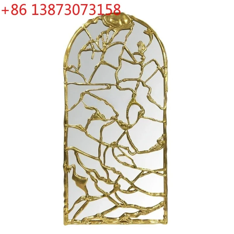 Customized special-shaped mirror, wall hanging, wall decoration, hand-carved irregular guest restaurant entrance mirrorSSS