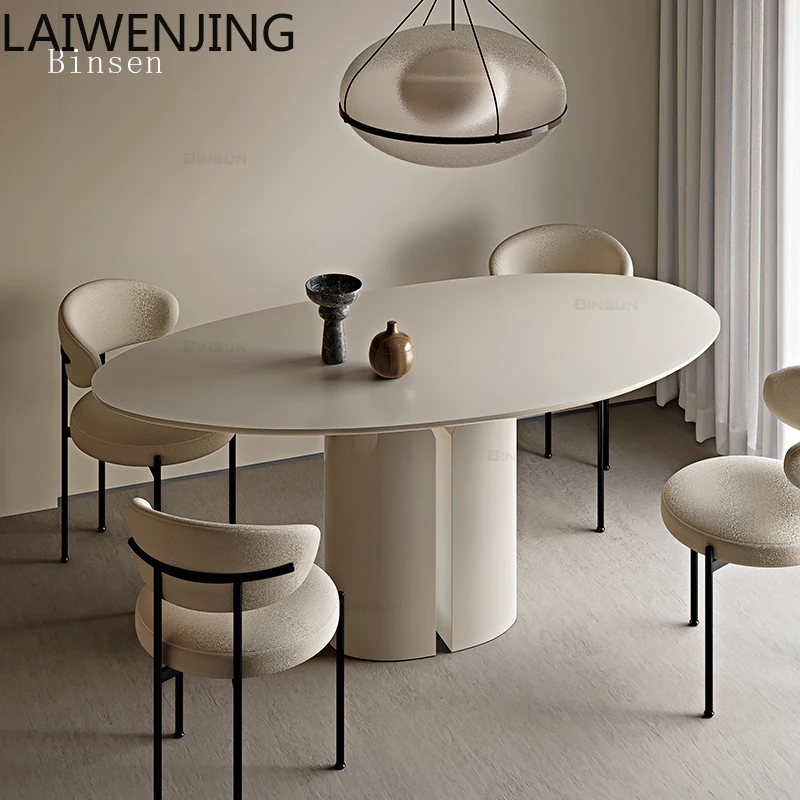 

MJY solid wood dining table household small apartment light luxury high-end oval dining table